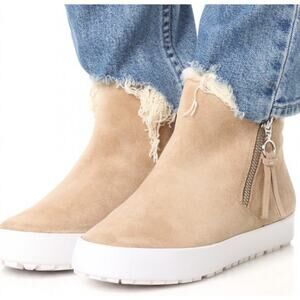 Rebecca Minkoff Shelly Sherpa Booties Women’s 6.5 Casual Fall Winter Cozy